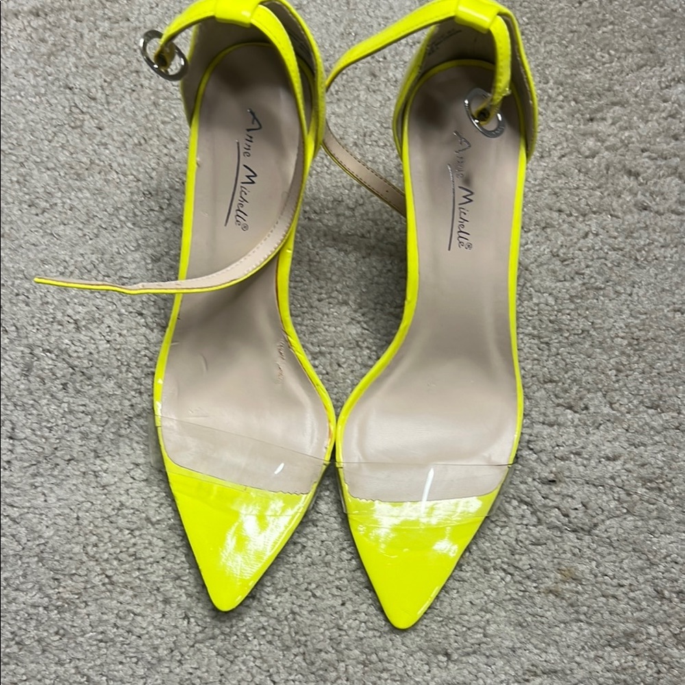Anne Michelle Neon Yellow Women's Heels